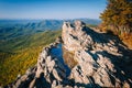 View of the Blue Ridge Mountains and Shenandoah Valley from Little Stony Man Cliffs, Shenandoah National Park, Virginia. Royalty Free Stock Photo
