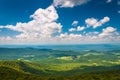 View of the Blue Ridge Mountains and Shenandoah Valley from South Marshall, in Shenandoah National Park, Virginia. Royalty Free Stock Photo