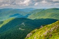 View of the Blue Ridge Mountains and Shenandoah Valley from Stony Man Mountain, in Shenandoah National Park, Virginia. Royalty Free Stock Photo