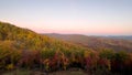 a view of the Blue Ridge Parkway during the autumn fall color changing season