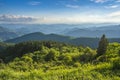 View from Blue Ridge Parkway summer scenery. Royalty Free Stock Photo