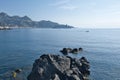 View of the blue sea in Giardini Naxos near Taormina, Sicily Royalty Free Stock Photo