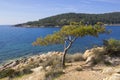 View of the sea and mountains in cunda island,Turkey