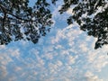 View of blue sky with beautiful crowded cloud, Thailand