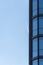 View of a blue sky scraper and a blue sky. Royalty Free Stock Photo