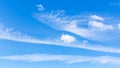 View of blue sky with spindrift and cumulus clouds