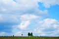 View of the blue sky with white and gray fluffy clouds Royalty Free Stock Photo