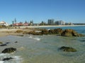 A view of the blue waters of coolangatta, the best surfspot in the world on a easy day Royalty Free Stock Photo