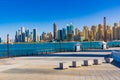 View of Bluewaters Walkway Dubai Marina skyline UAE Royalty Free Stock Photo