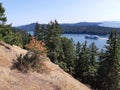 BC Ferries sailing through Active Pass in Gulf Islands Royalty Free Stock Photo