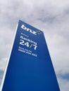 View of BNZ (Bank of New Zealand) road sign in Botany Town Centre