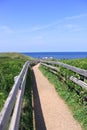 View of boardwalk leading to the beach Royalty Free Stock Photo