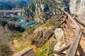 View from boardwalk to RoÃÂ¡ki slap at NP Krka Royalty Free Stock Photo