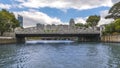 A view from a boat approaching the Anderson bridge on the Singapore river, Asia Royalty Free Stock Photo