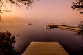 Dock on Lac-Superieur, Mont-tremblant, Quebec, Canada Royalty Free Stock Photo