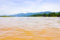 View from boat on Mae Nam Kok, Mekong river close, Golden Triangle close to Chiang Rai, Thailand Royalty Free Stock Photo