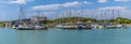 A view of boat moorings on the River Arun at Littlehampton