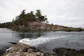 View of Boat Passage from Winter Cove Marine Park anchorage, Vancouver Island, Canada