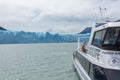 View from the boat of Perito Moreno Glacier in Lago Argentino lake. El Calafate, Patagonia Argentina.