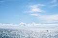 View of the boat on the sea. blue sky and cloud over the sea Royalty Free Stock Photo