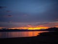 View of the boat seat,Sea storm landscape. Dramatic overcast sky.Sunset sky, The lake at sunset Royalty Free Stock Photo