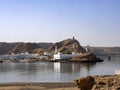 View of boats in the bay, Sur, Oman