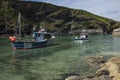 View of boats in Boscastle harbour Royalty Free Stock Photo