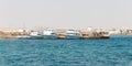 View at boats in the egyptian harbor, Hurghada