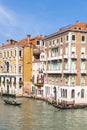 View of boats in Grand Canal in Venice city Royalty Free Stock Photo