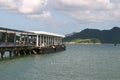 View Of Boats Moored At Harbor, Sai Kung Pier In Hong Kong 27 June 2004