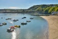 View of Boats at New Quay, Ceredigion, Wales