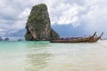 Thailand, Pranang, 23, September, 2018: View of the boats in the ocean. Krabi Province, Raleigh Peninsula