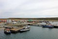 View of boats in the port of Porvenir, Tierra Del Fuego, Chile Royalty Free Stock Photo