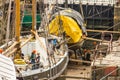 Boats in dry dock, Stockholm, Sweden Royalty Free Stock Photo