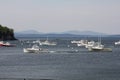 View of boats sailing on Frenchman Bay at Agamont Park, Bar Harbor in Maine, USA Royalty Free Stock Photo