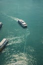 View of the boats seen from the Singapore Cable Car Royalty Free Stock Photo