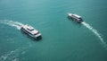 View of the boats seen from the Singapore Cable Car Royalty Free Stock Photo