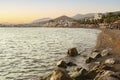 View of Bodrum Beach, Aegean sea At Sunset.