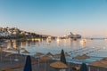 View of Bodrum Marina from the beach in early morning - Bodrum, Turkey