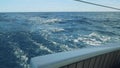 View of boiling sea water astern