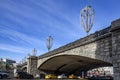 View of the Bolshoy Kamenny Bridge in the spring sunny day.