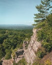 The view from Bonticou Crag in the Mohonk Preserve, Shawangunk Mountains, New York Royalty Free Stock Photo