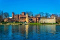 view of borgo medievale castle looking buidling in the italian city torino...IMAGE Royalty Free Stock Photo