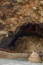 View of borra caves with group of unidentified travelers at Araku Valley, Visakhapatnam, Andhra Pradesh, March 04 2017