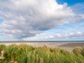 View from Boschplaat on Terschelling island to tidal outlet Born Royalty Free Stock Photo