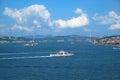 The view of the Bosphorus with the Bosphorus bridge. Istanbul,