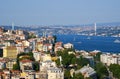 The view on Bosphorus with Bosphorus bridge, Istanbul, Turkey