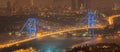 View of Bosphorus bridge at night Istanbul Royalty Free Stock Photo