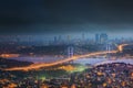 View of Bosphorus bridge at night Istanbul Royalty Free Stock Photo