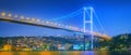 View of Bosphorus bridge at night Istanbul Royalty Free Stock Photo